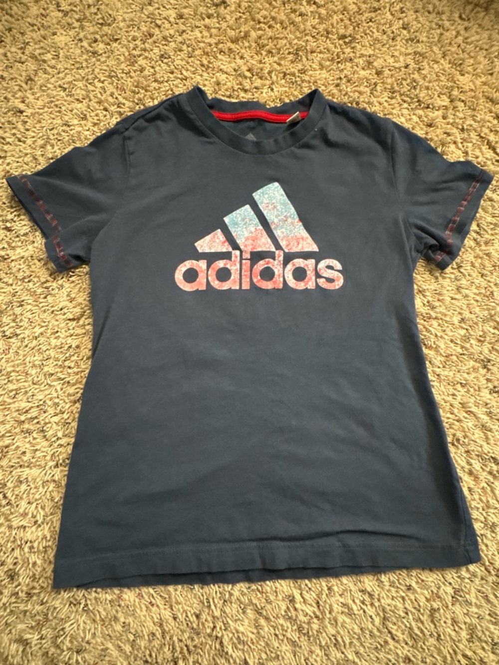adidas Navy Logo Women’s Size Medium Navy Red White